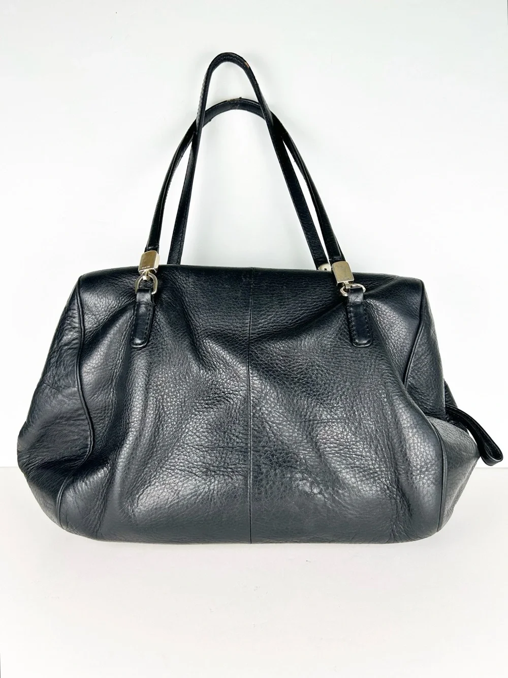 Coach Madison Madeline Black Leather Flap Purse Bag Satchel - Picture 2 of 15